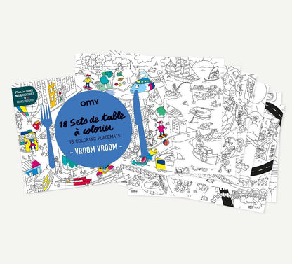 Vroom Vroom! Coloring Placemat