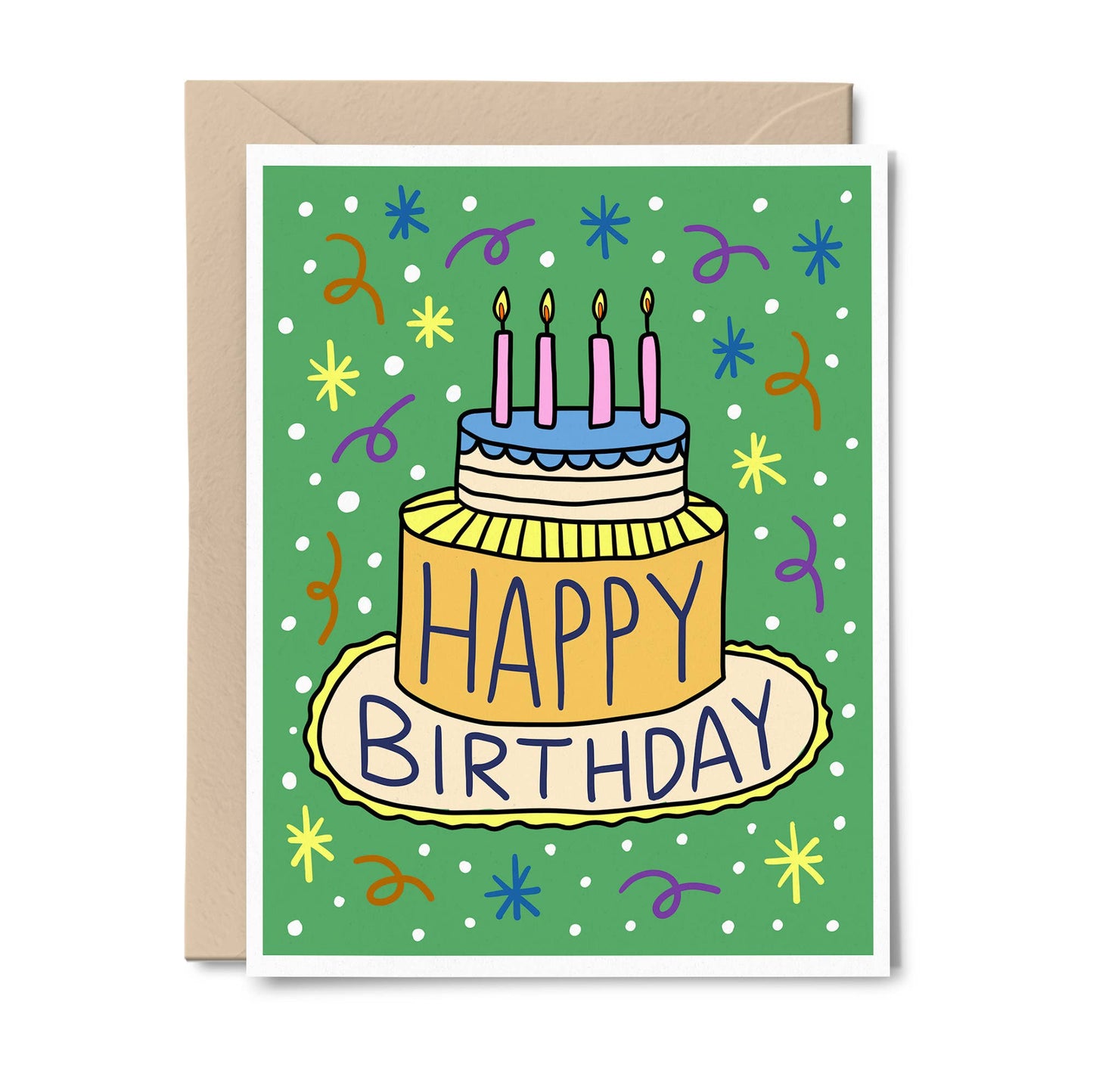 Birthday Cake (Hand Lettering) Greeting Card